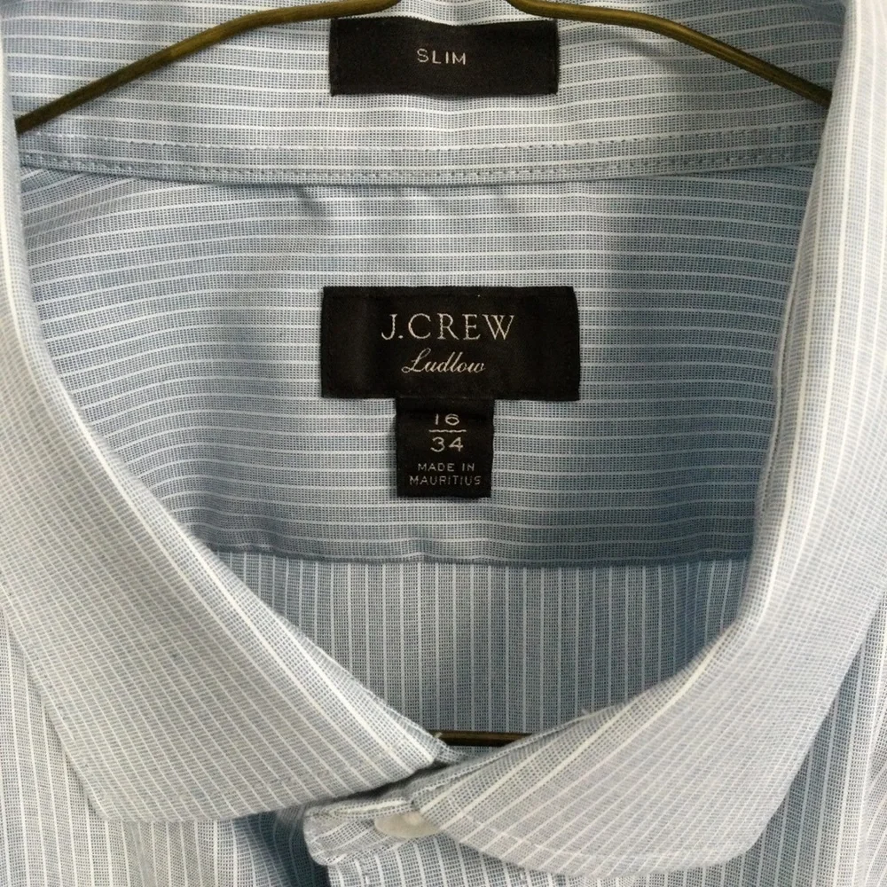J.Crew blue/white Ludlow slim fit dress shirt size 16/34